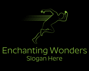 Athletic Running Man  logo design