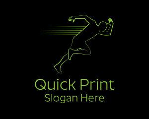 Athletic Running Man  logo design