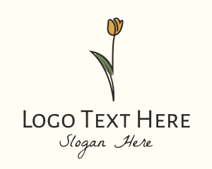 Tulip Flower Monoline logo design