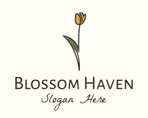 Tulip Flower Monoline logo design