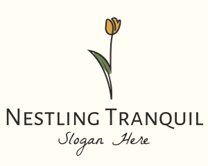 Tulip Flower Monoline logo design