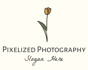 Tulip Flower Monoline logo design