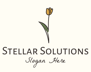 Tulip Flower Monoline logo design