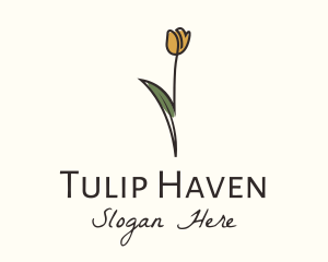 Tulip Flower Monoline logo design