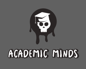 Skull Graduation Hat logo design