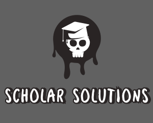 Skull Graduation Hat logo design