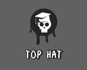 Skull Graduation Hat logo design