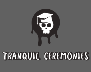 Skull Graduation Hat logo design