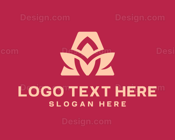 Flower Petals Letter A Logo