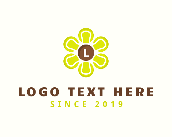 Tennis Ball Flower logo