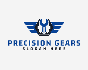 Gear Mechanic Wings logo design