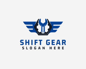 Gear Mechanic Wings logo design