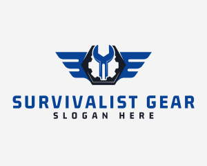 Gear Mechanic Wings logo design