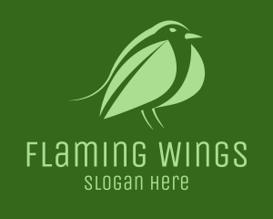 Green Leaf Bird logo design