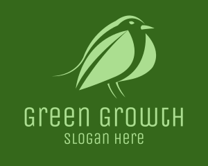 Green Leaf Bird logo design