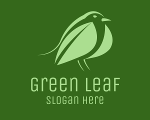 Green Leaf Bird logo design