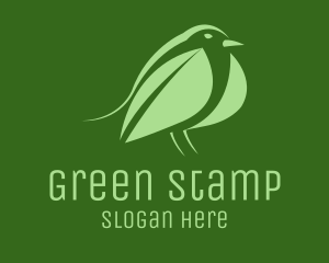 Green Leaf Bird logo design