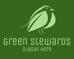 Green Leaf Bird logo design