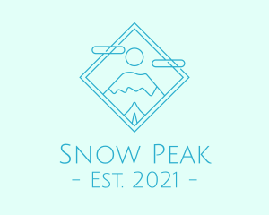 Monoline Snowy Mountain Peak logo