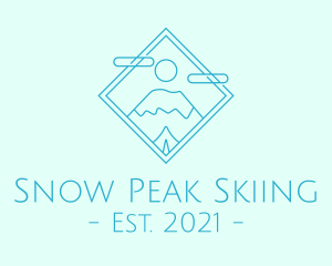 Monoline Snowy Mountain Peak logo