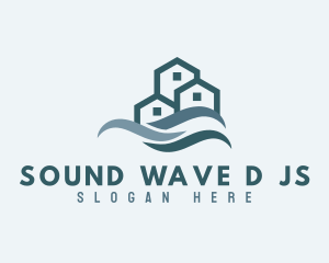 Blue Resort Wave logo design