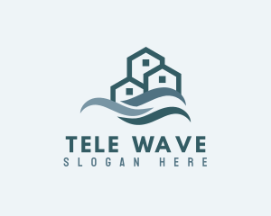 Blue Resort Wave logo design