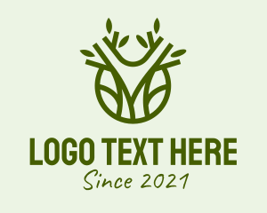 Minimalist Green Tree  logo