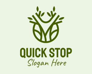 Minimalist Green Tree  Logo