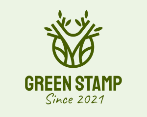 Minimalist Green Tree  logo design