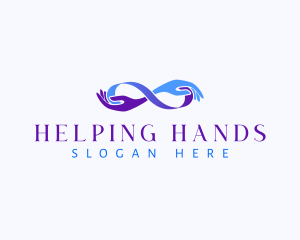 Infinity Loop Hands logo design