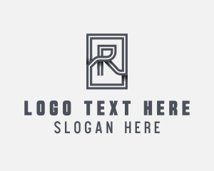 Square Frame Business Letter R Logo