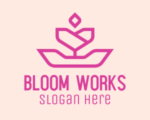 Pink Spring Tulip  logo design