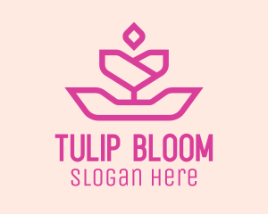 Pink Spring Tulip  logo design