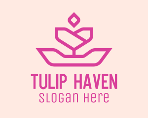 Pink Spring Tulip  logo design