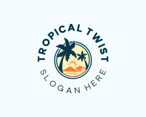 Tropical Beach Palm Tree logo design