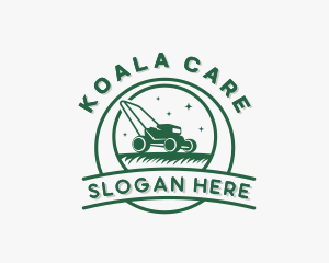 Lawn Care Landscaping Mower logo design