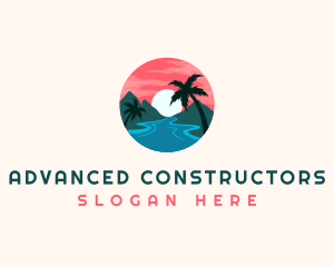 Tropical Island Resort logo design