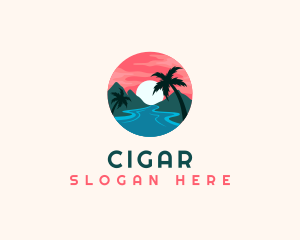 Tropical Island Resort logo design