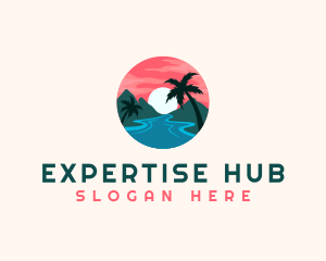 Tropical Island Resort logo design