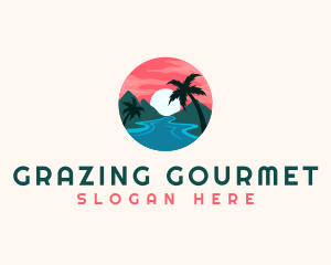 Tropical Island Resort logo design