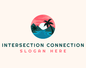 Tropical Island Resort logo design