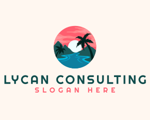 Tropical Island Resort logo design