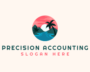 Tropical Island Resort logo design