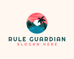 Tropical Island Resort logo design