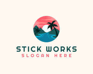 Tropical Island Resort logo design