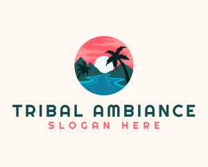 Tropical Island Resort logo design