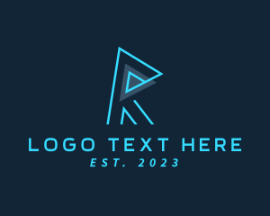 Minimalist Tech Letter R  logo