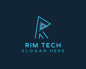 Minimalist Tech Letter R  logo design