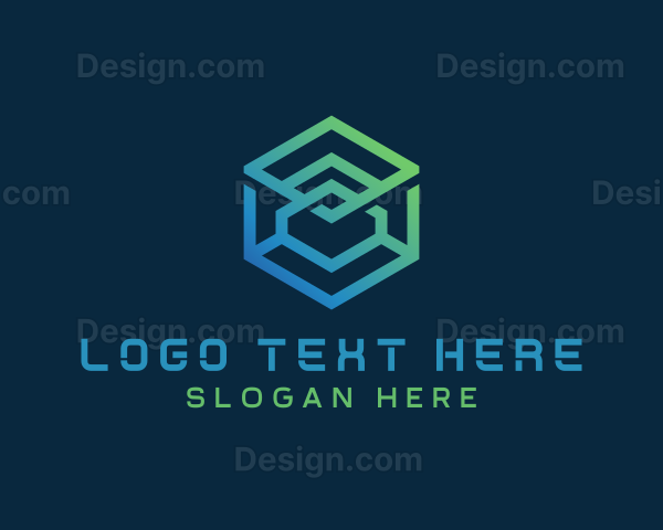 Geometric Hexagon Cube Logo