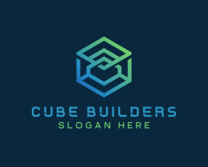 Geometric Hexagon Cube  logo design